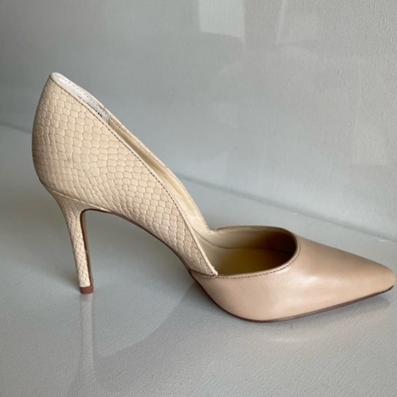 Vince Camuto Tan Closed Toe Snake Embossed Pumps, size 6.5, VP. AIRMOSAH - Picture 8 of 11